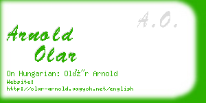 arnold olar business card